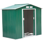 Green shed angled studio view with the sliding doors open