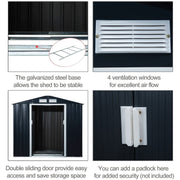 Feature panel showing the galvanised base, ventilation louvres, sliding doors and padlock point