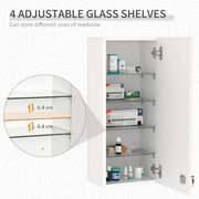 Four adjustable glass shelves with 6.4 cm height steps