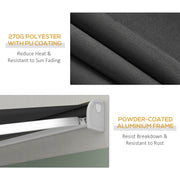 Grey 2.5 x 3m Electric Cassette Awning With Remote Control For Shaded Outdoor Spaces