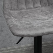 Set of 2 Swivel Bar Stools with Backrest and Adjustable Height for Kitchen Island Grey