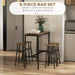5 Piece Industrial Bar Table Set with 4 Stools, Rustic Brown by HOMCOM