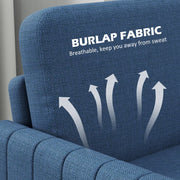 Blue 2 Seat Sofa Linen Look Modern Design Comfortable and Stylish by HOMCOM