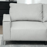 Light Grey Three Seater Corduroy Sofa Comfortable Modern Design by HOMCOM