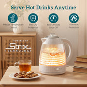 4 Slice Toaster and 17L Rapid Boil Kettle Set With Adjustable Controls Cream AOSOM
