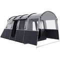 8 Person Family Camping Tent with Removable Rooms and Weather Resistant Shelter Dark Grey