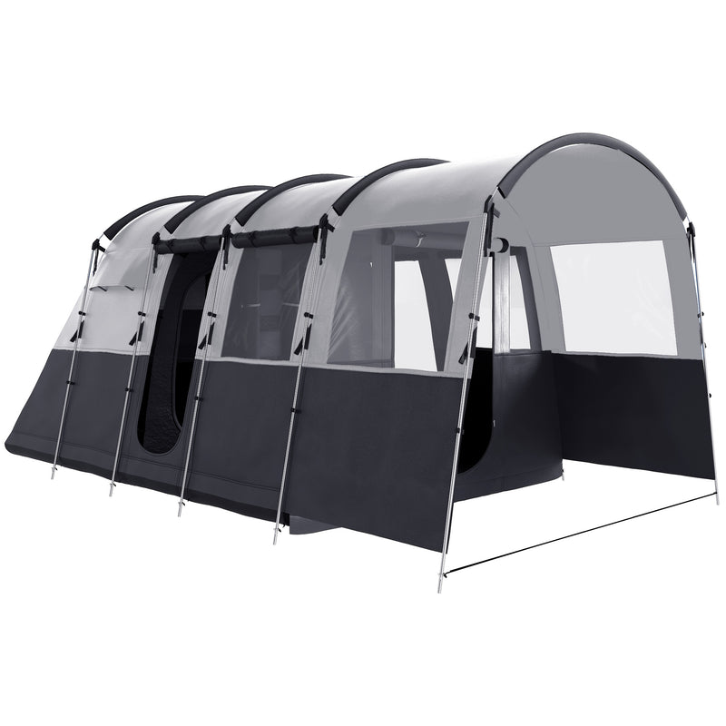 8 Person Family Camping Tent with Removable Rooms and Weather Resistant Shelter Dark Grey