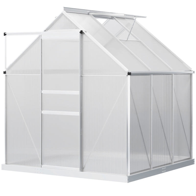 Compact Walk In Polycarbonate Greenhouse 190 x 190cm for All-Season Growing by Outsunny