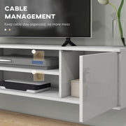 Wall Mounted TV Unit with Storage Shelves and Cable Management for TVs up to 60 Inch White