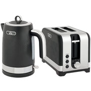 Textured Kettle and Toaster Set With Fast Boil and Wide Slots Ideal for Modern Kitchens Black