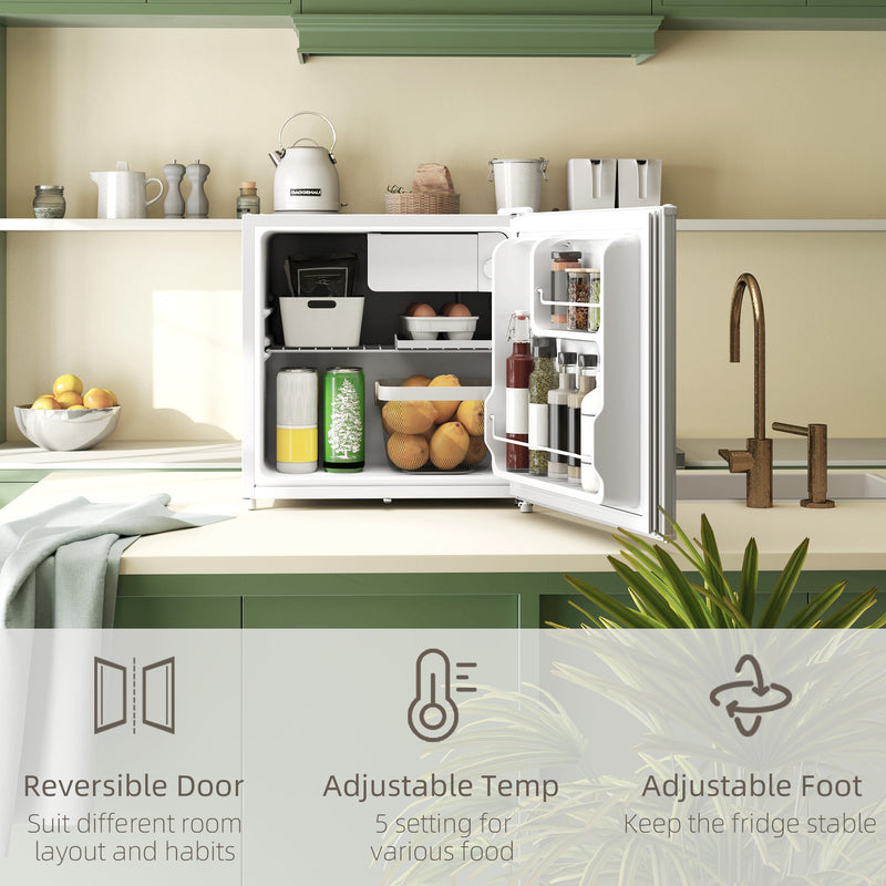 46 Litre Lockable Countertop Fridge Cream White by HOMCOM