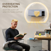 Wall Mounted Electric Heater - Grey
