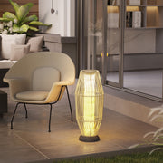Grey 72 cm Solar Rattan Floor Lamp with Auto On Off LED for Garden and Patio by Outsunny