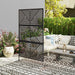 Black 6.5ft Freestanding Metal Garden Privacy Screen Decorative Panel by Outsunny