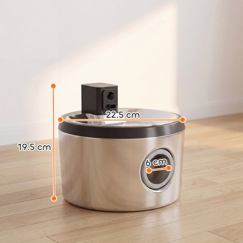 Cordless Pet Water Fountain with Motion Sensor and 4L Tank for Cats and Small Dogs Silver AOSOM