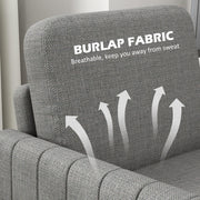 Light Grey Modern Boxy Armchair with Linen Look Upholstery by HOMCOM