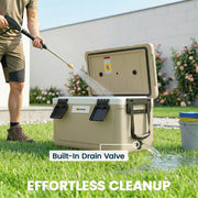 Cooler Box for Camping and Picnics Keeps Food and Drinks Cold for 72 Hours Khaki Black Outsunny