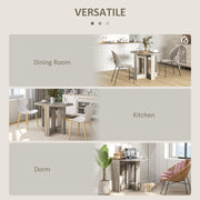 Grey Drop Leaf Dining Table for Small Kitchens and Dining Rooms, Space Saving Design by HOMCOM