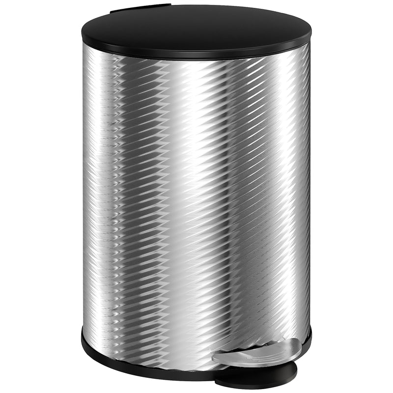 20L Stainless Steel Kitchen Bin With Soft Close Lid Ideal For Home Use, Silver