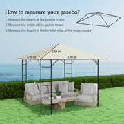 Cream 3m x 3m Gazebo Canopy Replacement UV-Resistant Waterproof Cover by Outsunny