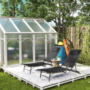 Set of 2 Black Folding Sun Loungers with Adjustable Recline and Pillows for Garden and Patio by Outsunny