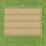 Retractable Replacement Canopy Cover for 4 x 3 m Garden Pergola UV30 Plus Protection Khaki Outsunny