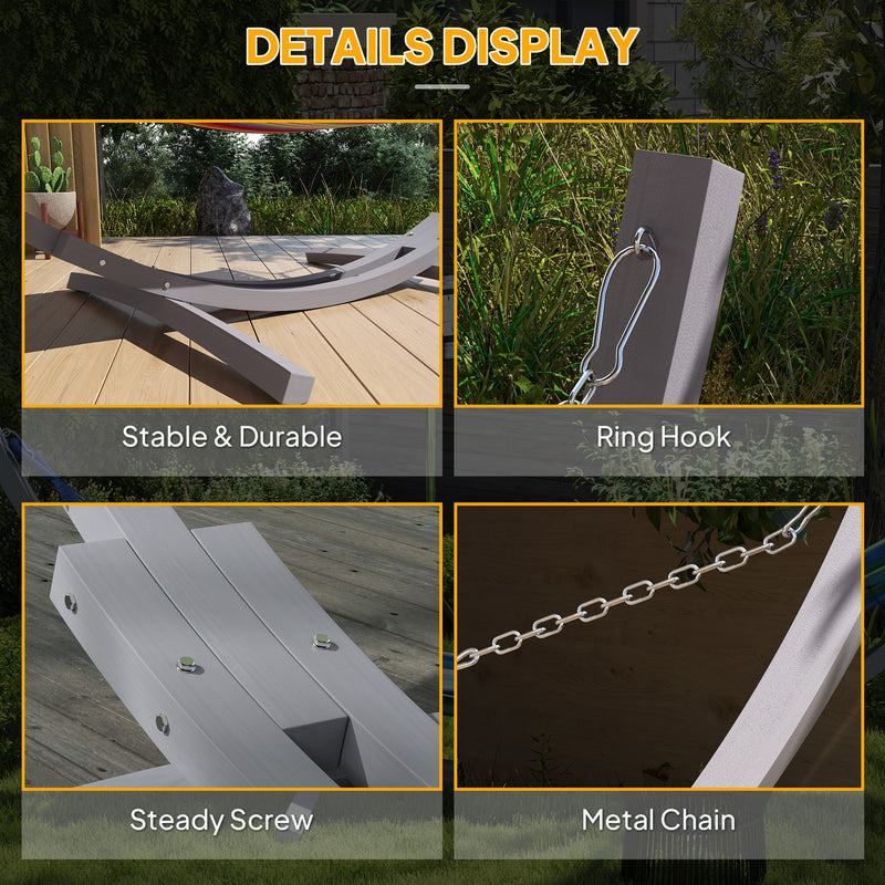 Grey 3.25m Wooden Hammock Stand Universal Fit for Garden Camping and Picnics by Outsunny