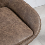 Set of 2 Retro Bar Stools with Adjustable Height and Footrest for Kitchen Island Brown