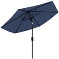 Garden Parasol with Tilt and Crank for Patio Shade and Sun Protection, Navy Blue Outsunny