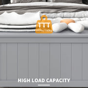 Wooden Storage Chest with Safety Hinges Ideal for Toys or Bedding for Living Room Grey