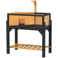 Wooden Tortoise House with Openable Top Clear Windows and Storage Shelf Yellow