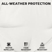 Outdoor Chair Cushion Set for Garden Comfort with Water Resistant Covers Cream White Outsunny