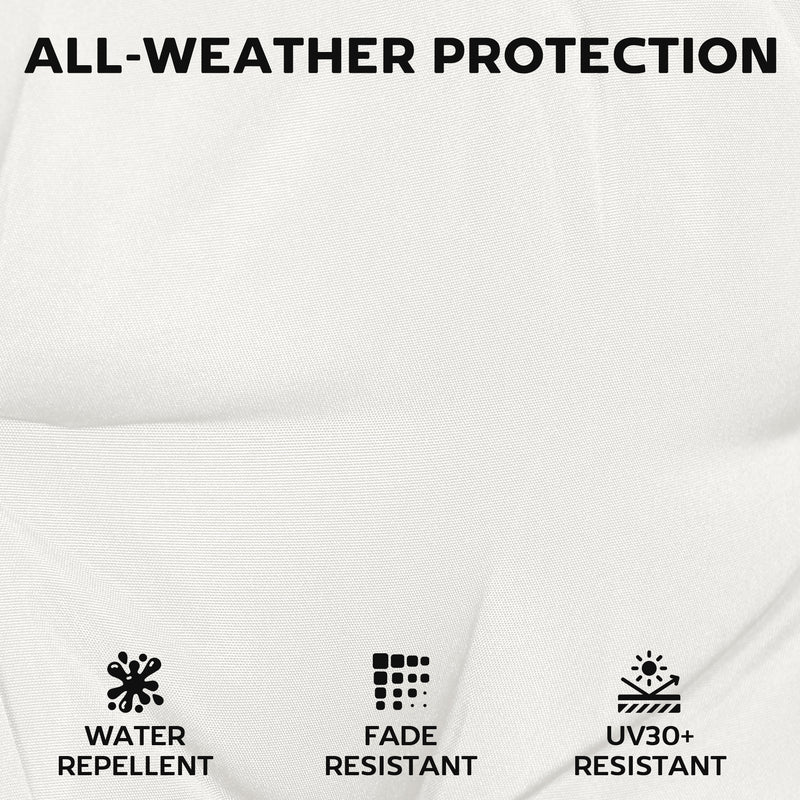 Outdoor Chair Cushion Set for Garden Comfort with Water Resistant Covers Cream White Outsunny