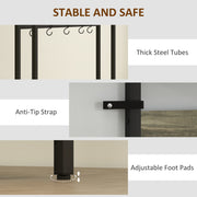 5 in 1 Industrial Hallway Coat Rack With Bench Shoe Storage And Hooks, Grey Black