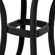 Black Square Cast Aluminium Garden Bistro Table With Umbrella Hole For Patio Or Balcony Outsunny