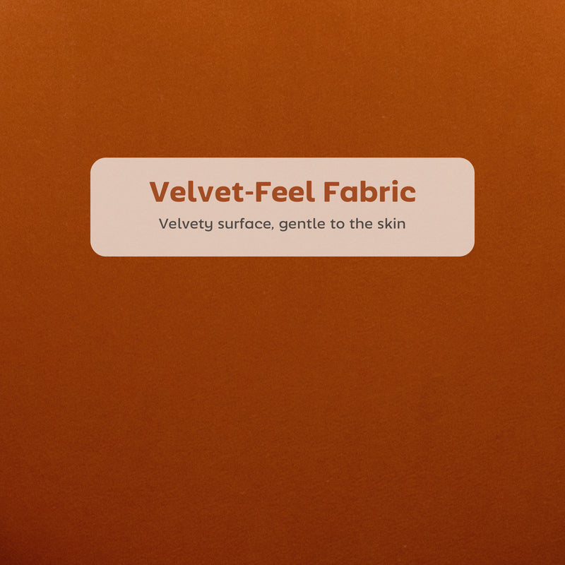 Set of 2 Orange Velvet Touch Bar Stools with Swivel and Footrest for Kitchen Island 