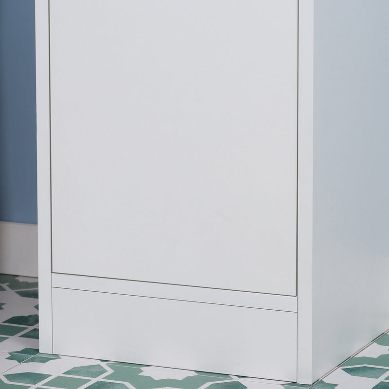 Tall Freestanding Bathroom Cabinet With Mirror and Adjustable Shelves, White