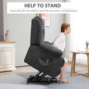Large Recliner Chair With Lift Function And Massage For Elderly Comfort Dark Grey