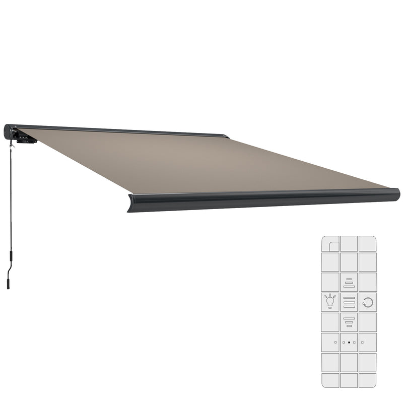 Light Grey 3 x 2.5 m Electric Retractable Awning with Remote UV50+ Sun Shade Canopy by Outsunny