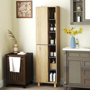 Slim Wooden Bathroom Cabinet With Multi-Storage by HOMCOM