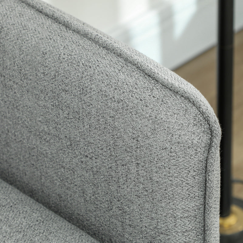 Modern 2 Seater Sofa With Cushions and Steel Legs For Living Room Comfort Grey