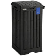 Outdoor Rubbish and Recycling Bin 110L with Snap-Lock Lid and Drip Tray Black Outsunny