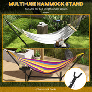 Black Steel Hammock Stand With Side Tray For Rope And Brazilian Style Hammocks