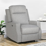 Electric Reclining Armchair with USB Charging Port and Footrest for Relaxing Grey