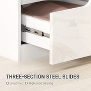 White High Gloss Bedside Table With 2 Drawers by HOMCOM