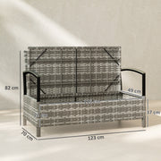 Garden Storage Bench with 125L Hidden Compartment and Padded Seat for Two Dark Grey Outsunny