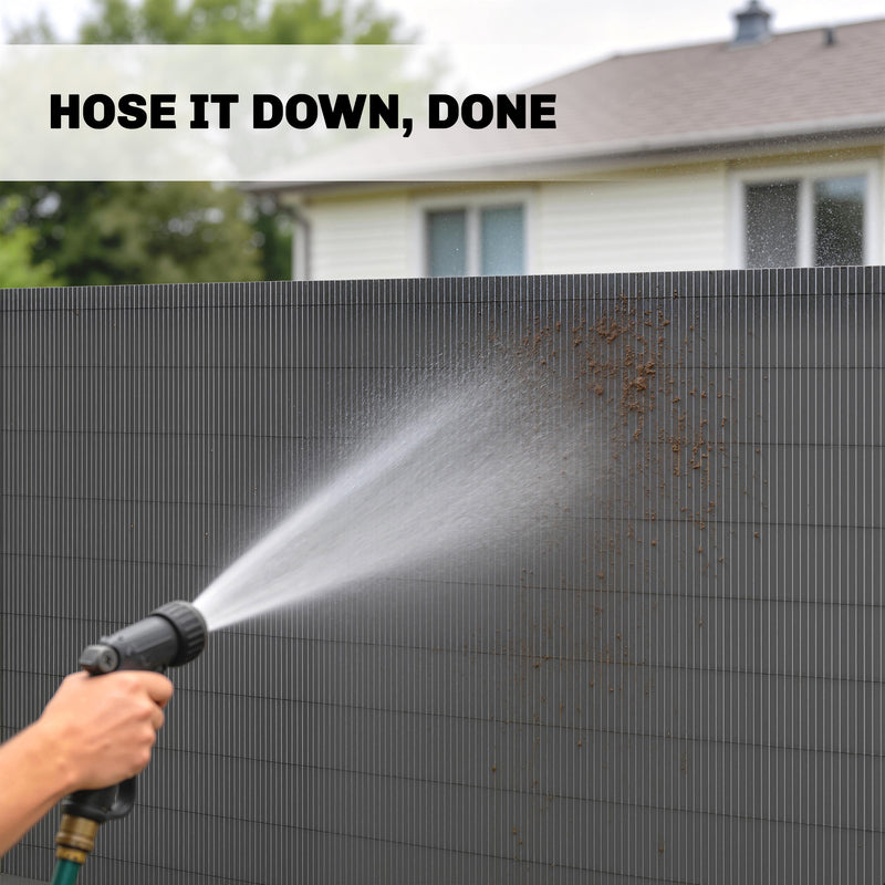 Garden Privacy Screen Fence for Sheltered Outdoor Spaces Easy Fit Dark Grey Outsunny