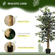 130cm Tall Artificial Ficus Tree with Natural Trunks for Indoor or Outdoor Display Green