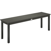Garden Bench for Two with Durable Wood Effect Seat and Steel Frame Grey Black Outsunny