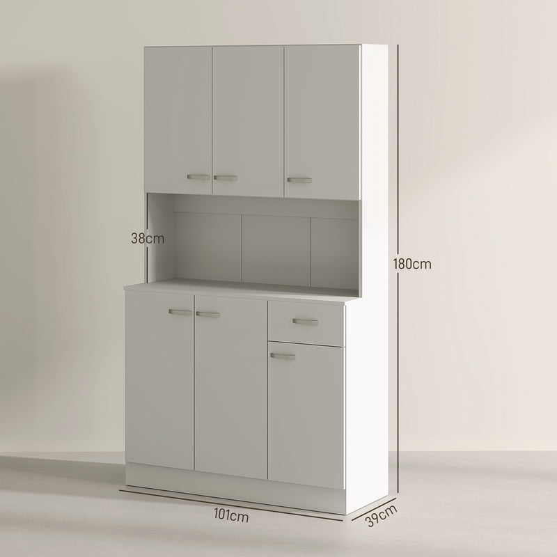 White Freestanding Kitchen Pantry Storage Cabinet With Shelves by HOMCOM